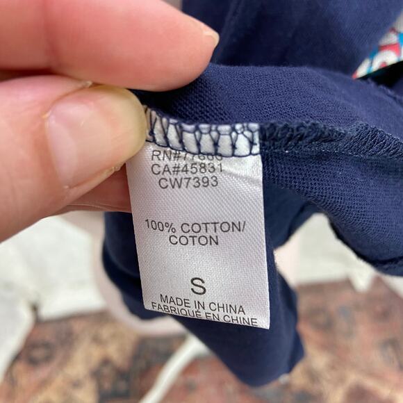 CHASER Woodstock Navy Blue Tee Sz S Retro 60s Short Sleeve Cotton Knit - Picture 5 of 7